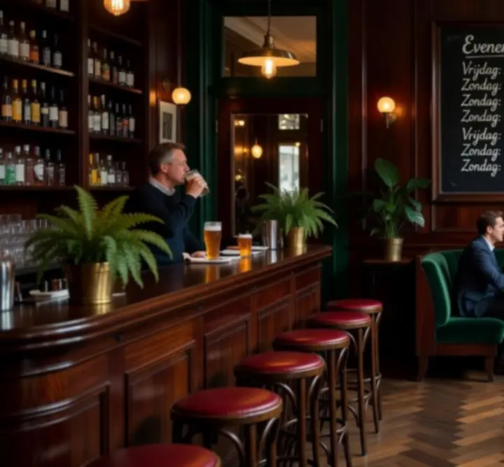 Sfeervolle agenda-overzichtstafel met drankjes en kaartspel